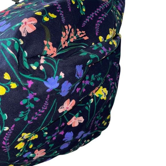 Victoria's Secret Floral Weekender Tote Bag Black Zippered - Picture 4 of 7